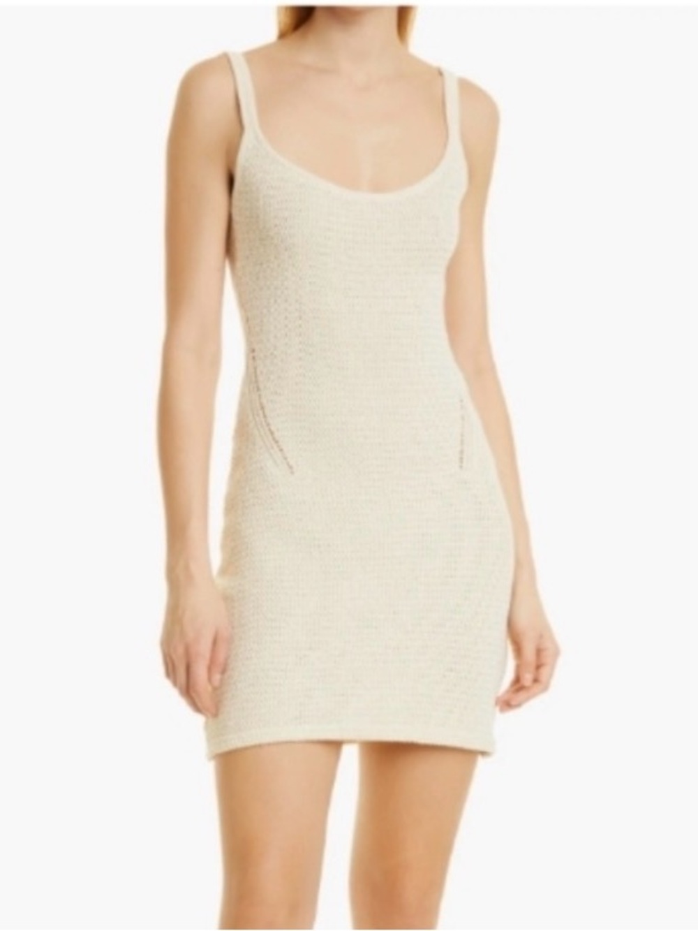 rag & bone Lena Organic Cotton Blend Tank Dress - Light Dove Beige Size Large